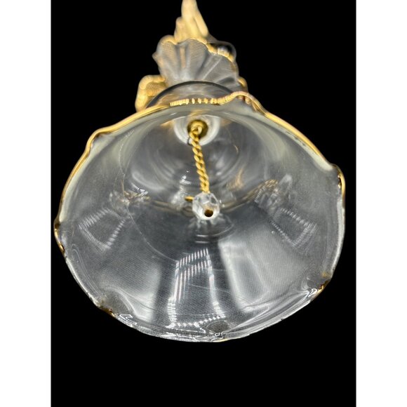 Handcrafted Art Glass Bell With Gold Accents & Hummingbird Design Vintage - Picture 8 of 8